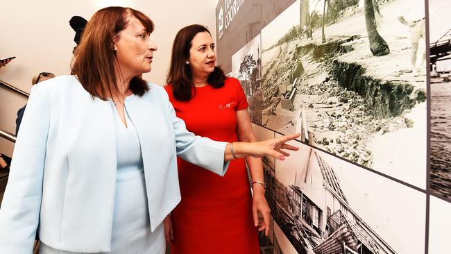 Townsville Mayor Jenny Hill and Premier Annastacia Palaszczuk officially opened the new $8.5 million Local Disaster Co-ordination Centre today. Picture: Zak Simmonds