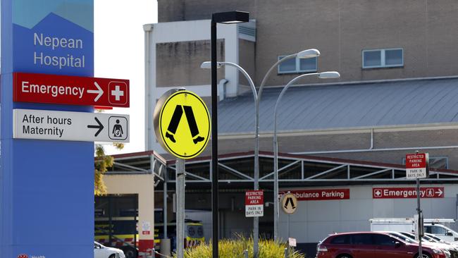 Nepean Hospital in Kingswood, where staff are being forced to work despite being exposed to Covid cases. Picture: Jonathan Ng