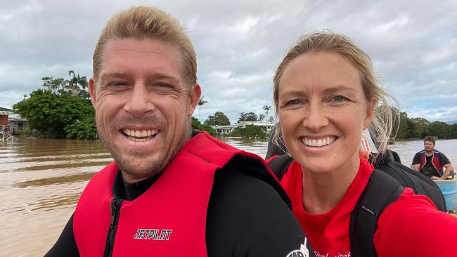 Three times world champion surfer Mick Fanning pulled up on a jet ski to rescue pharmacist Skye Swift.