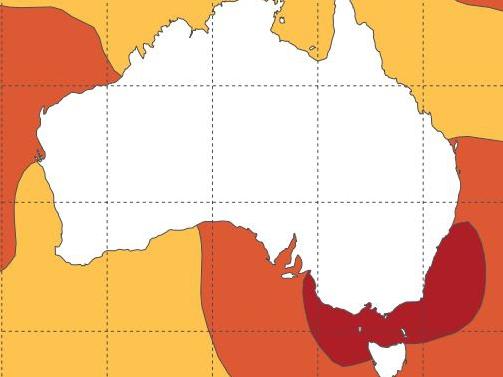 Sea surface temperatures around Australia are rising. Picture: BOM