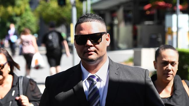 Liam Rawhiti Bliss leaves the Supreme Court in Brisbane, Friday, February 9, 2018 after pleading guilty to manslaughter. (AAP Image/Dan Peled)