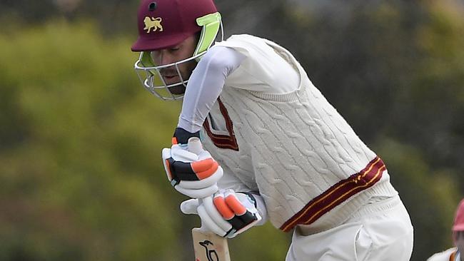 Glenn Maxwell in action at the crease for the Lions in 2019. Picture: Andy Brownbill