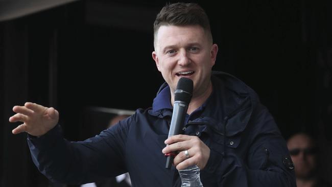 Former leader and founder of the English Defence League, and convicted criminal, Tommy Robinson. Picture: AP