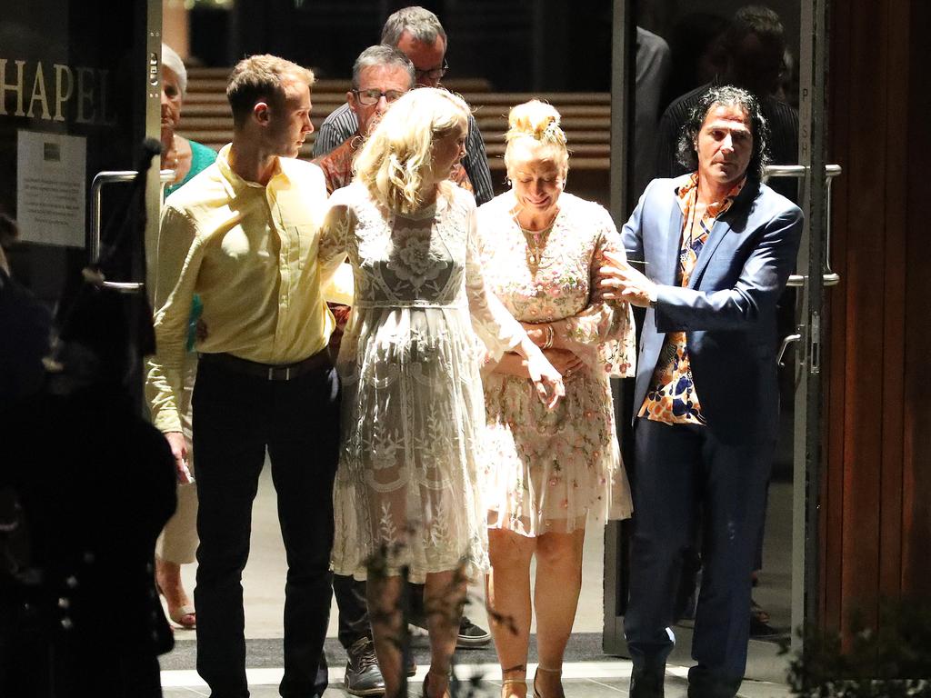 Jaimi Kenny’s funeral. Lisa Curry, second right. Picture: Liam Kidston