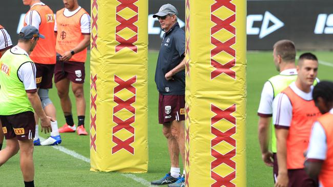 No point trying to hide between those goals posts Mr Bennett, we can still see you. Picture: Adam Head