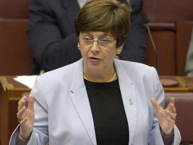 Aust politician Senator Kay Patterson during Senate question time 28 Oct 2003.