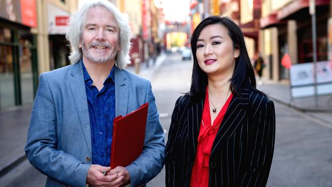 Melbourne City Council Labor election candidates Phil Reed and Wesa Chau.