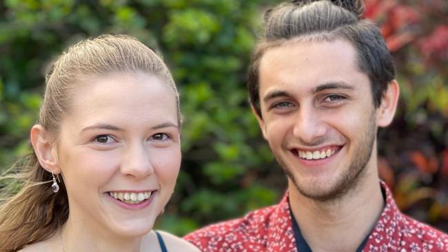 Twenty-year-old Brendan Rigano was killed on the Bruce Highway near Mourilyan after crashing his motorcycle. The Moresby man is pictured here with girlfriend Gabrielle Doyle.