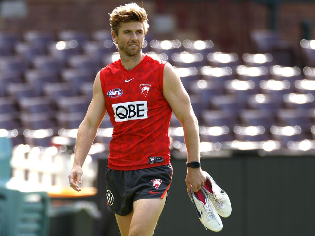 It was tough for Dane Rampe watching his side struggle after the heights of last year’s grand final appearance. Picture: Phil Hillyard