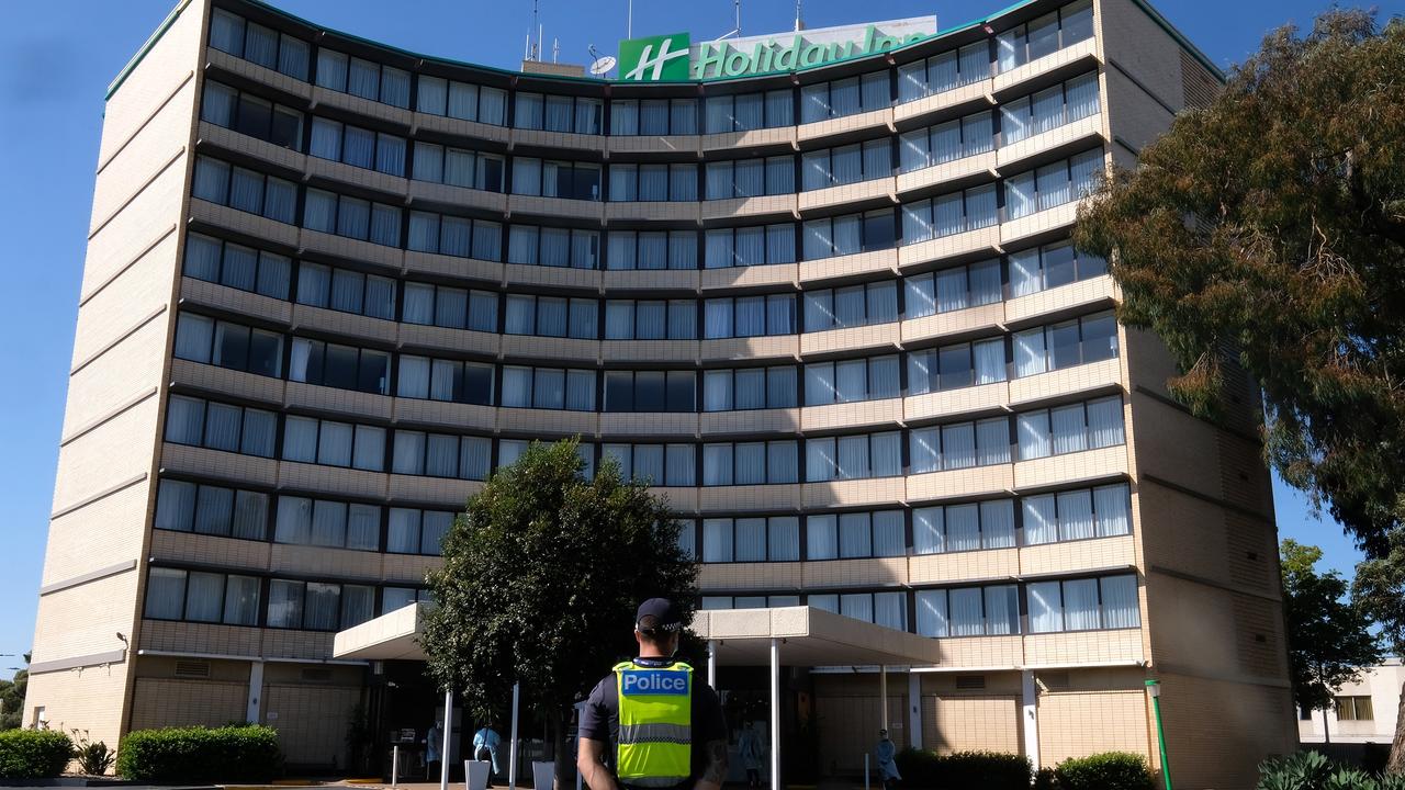 The Holiday Inn near Melbourne Airport has been at the centre of the latest coronavirus outbreak. Picture: AAP Image/Luis Ascui.