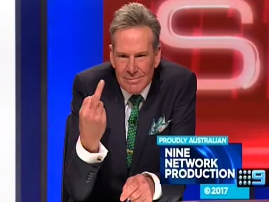 Sam Newman signs off at the end of the Footy Show. Picture: Supplied