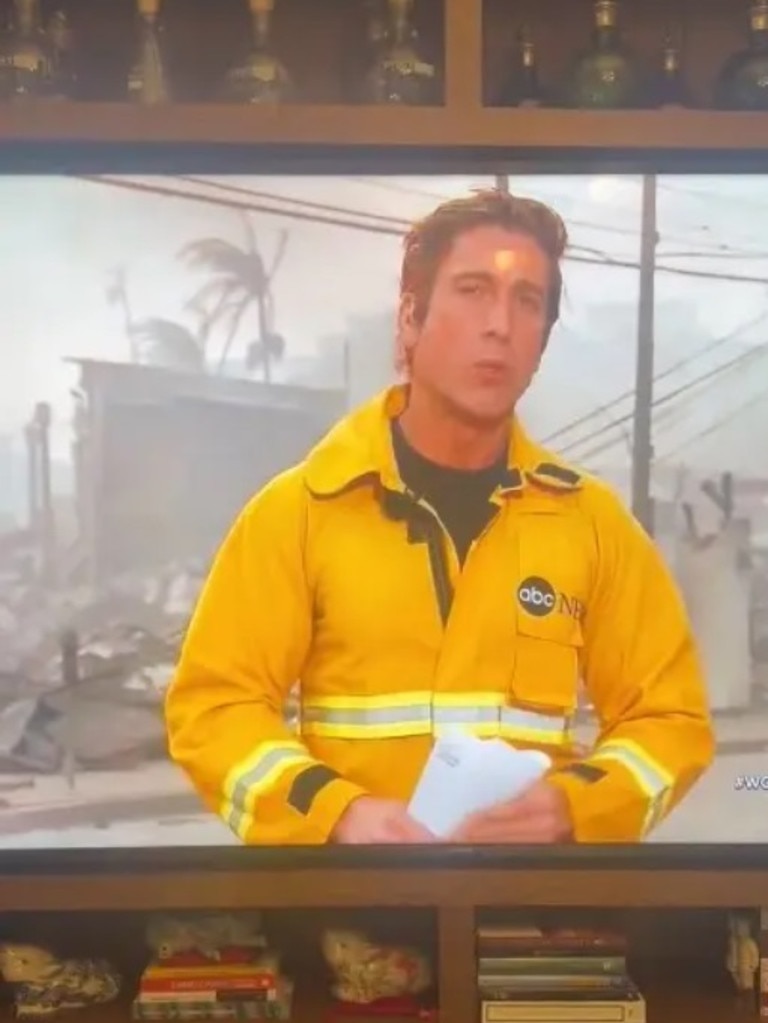 The ABC journalist was reporting on the terrifying fires in Los Angeles. Picture: X