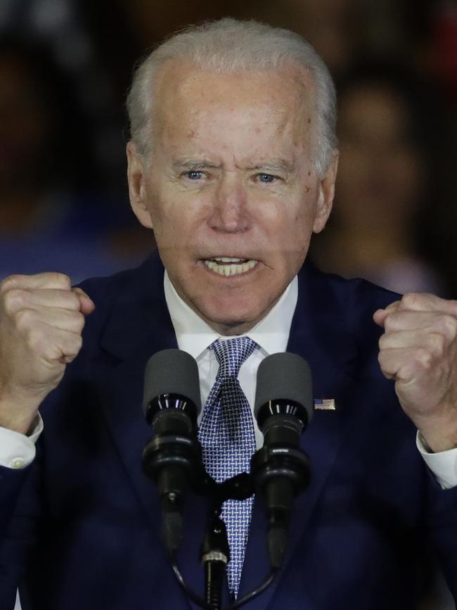 A jubilant Joe Biden. Picture: AP