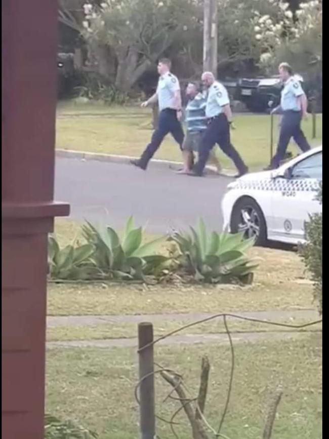 John Elliott is arrested by police on Monday afternoon. Pic: supplied.