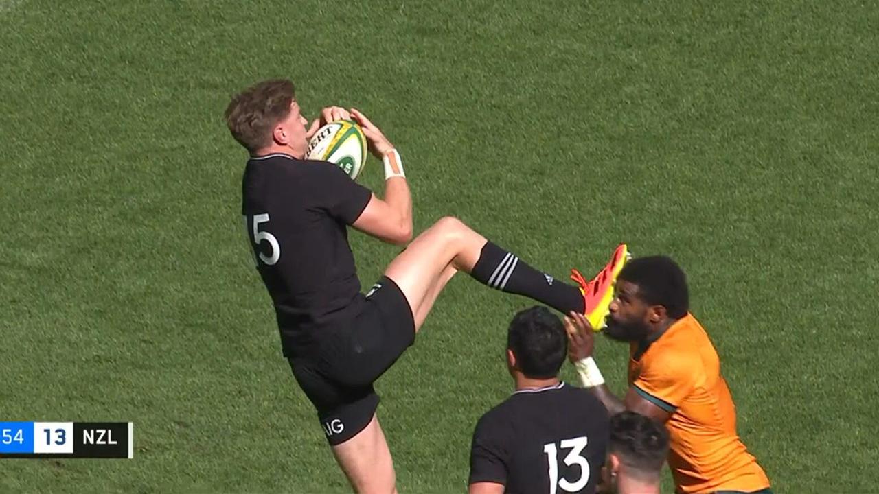 Marika Koroibete copped studs to the face in a brutal red-card incident.
