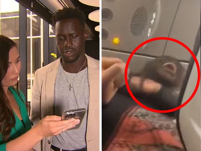 Video has emerged of the moment a man allegedly causing a disturbance on a flight to Perth was tasered and dragged off the plane by AFP officers.