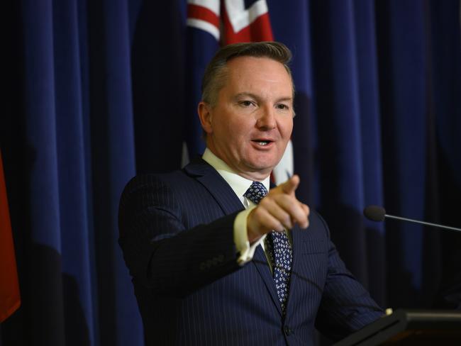 Shadow treasurer Chris Bowen announces the Labor budget costings during a press conference at Parliament House in Canberra, Friday, May 10, 2019. (AAP Image/Rohan Thomson) NO ARCHIVING