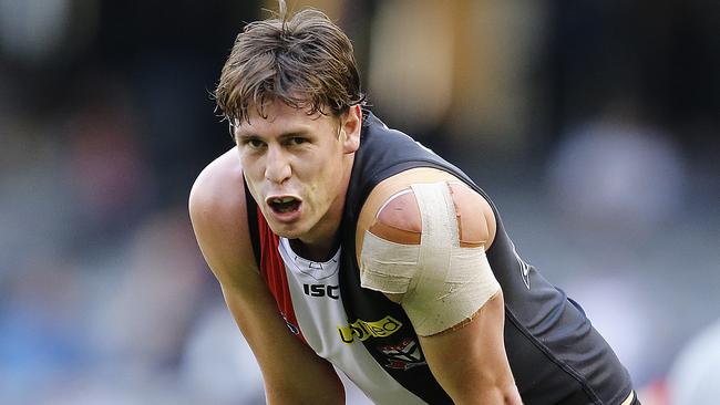 St Kilda’s Justin Koschitzke played 200 games. Picture: Wayne Ludbey.