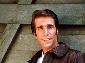 Actor Henry Winkler as The Fonz from TV series Happy Days.