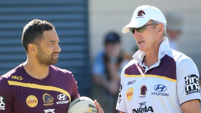 Benji Marshall sought advice from Wayne Bennett about his next move. Picture: Jono Searle