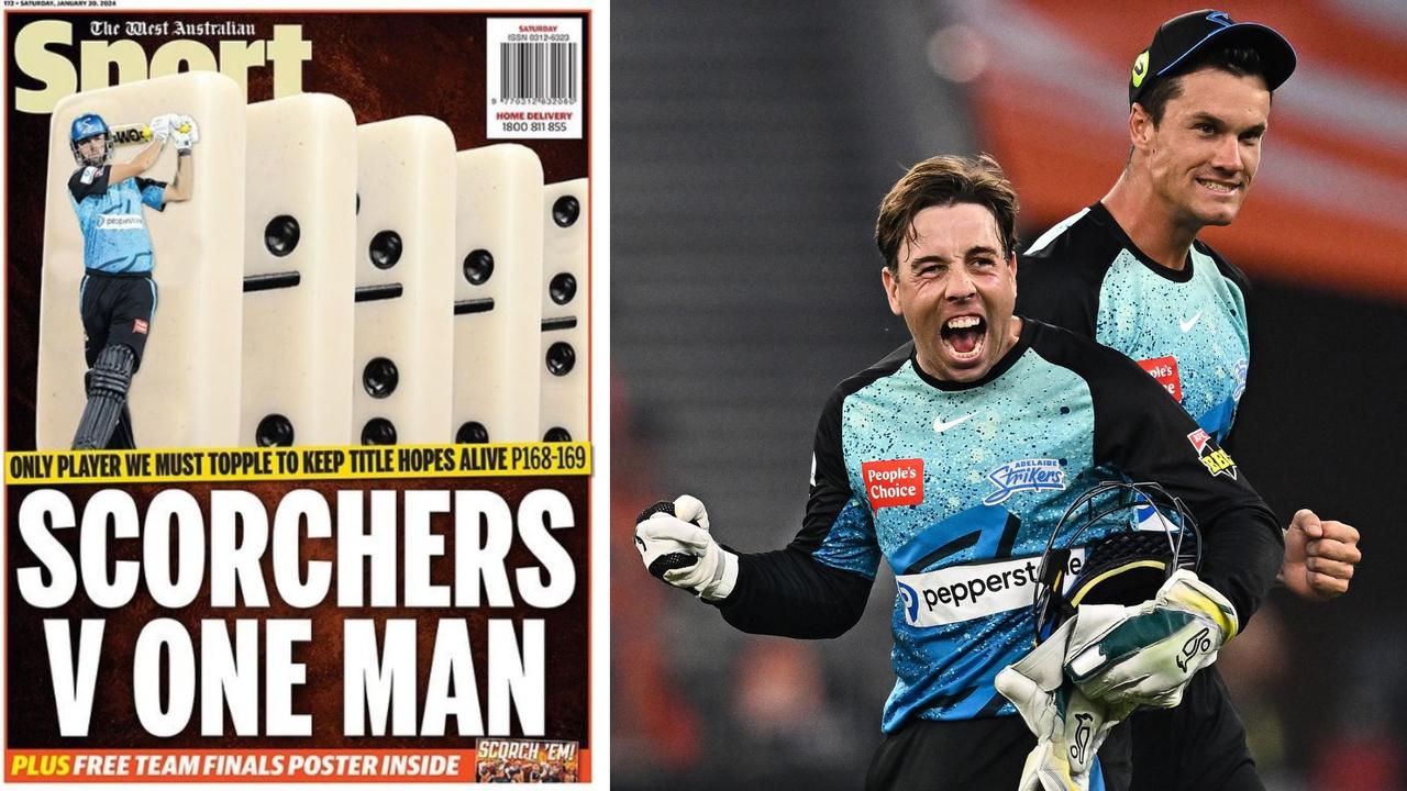 Strikers KO Scorchers as newspaper jinx backfires spectacularly