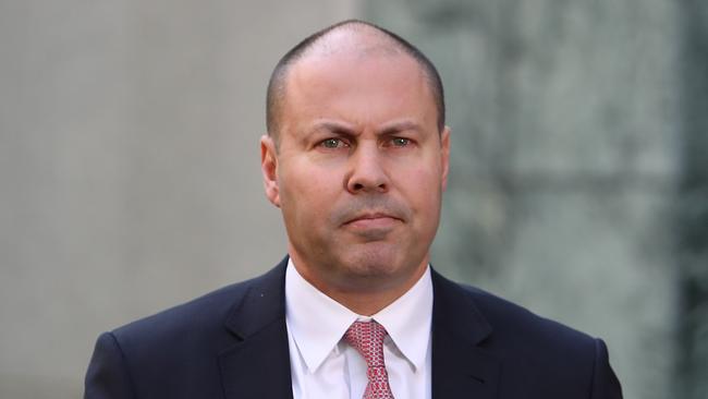 Treasurer Josh Frydenberg holding a press conference at Parliament House in Canberra. Picture: Kym Smith