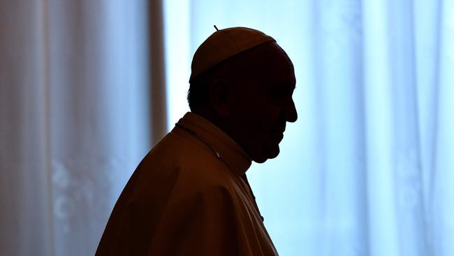 Pope Francis pictured in September 2018 attending a private audience at the Vatican where he met leaders of the US Catholic Church. Picture: AFP