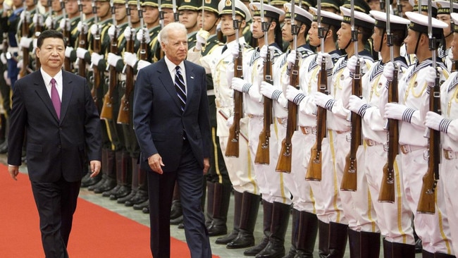 Xi Jinping and Joe Biden in Beijing in 2011 when they were vice-presidents. Picture: Nelson Ching/Bloomberg/Getty Images/The Times