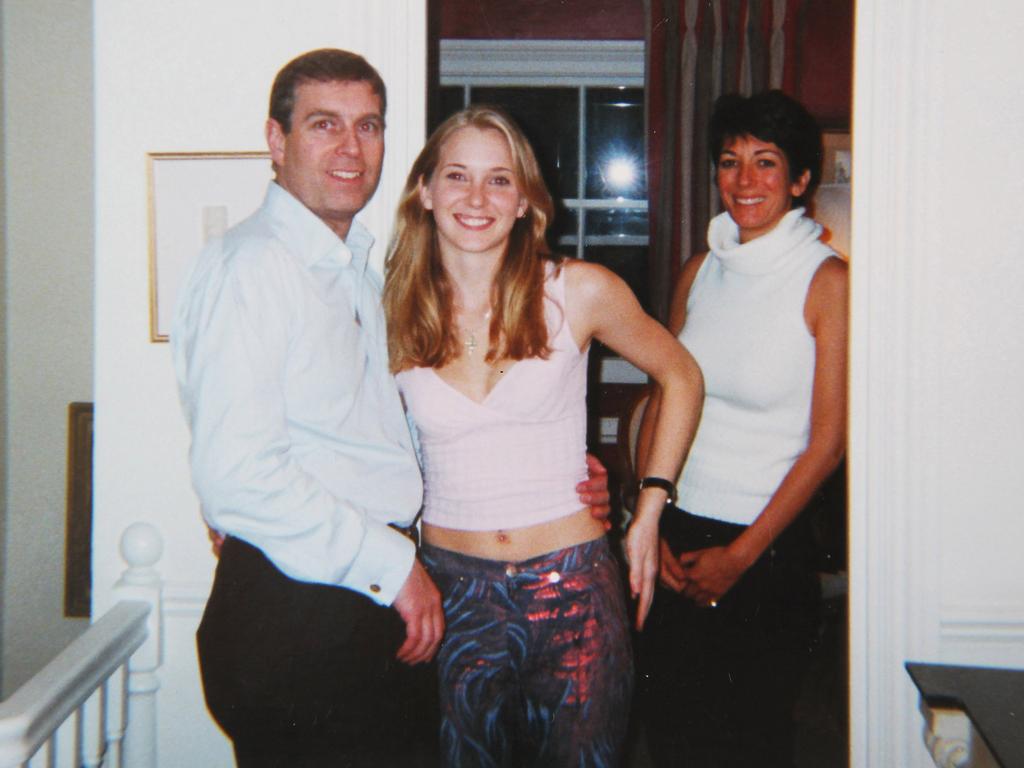 Prince Andrew, Virginia Roberts and Ghislaine Maxwell in 2001.