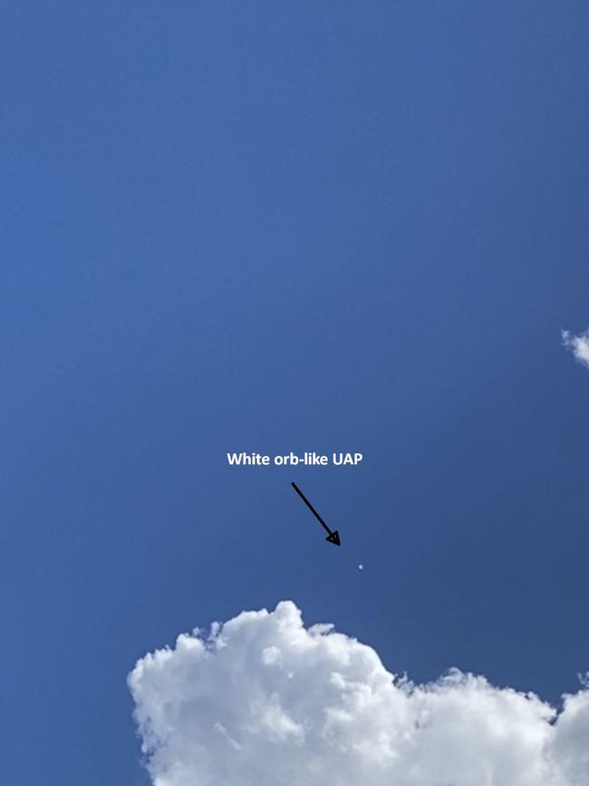 The white orb-like object. Picture: Supplied by MUFON