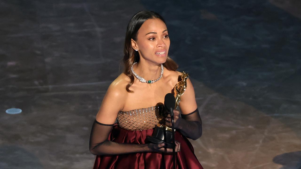 Saldana won the Best Supporting Actress Oscar for her role in Emilia Perez. Picture: Kevin Winter/Getty