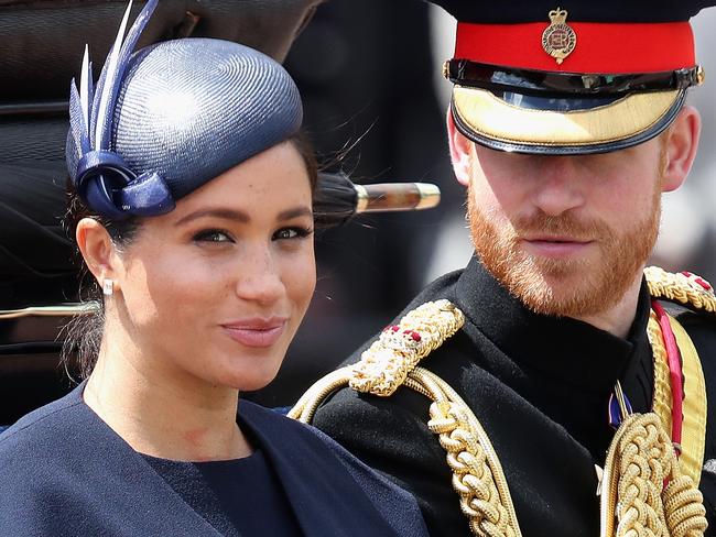 LONDON, ENGLAND - JUNE 08:  Meghan, Duchess of Sussex during Trooping The Colour, the Queen's annual birthday parade, on June 8, 2019 in London, England.  (Photo by Chris Jackson/Getty Images)