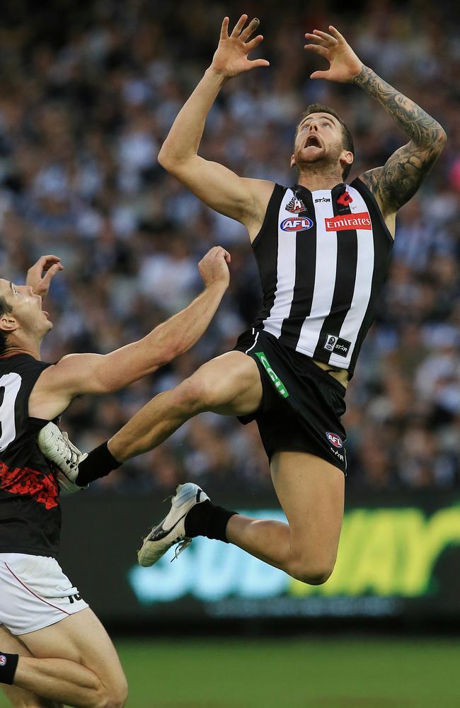 Jeremy Howe has kicked just three goals this season as he settles in Collingwood’s defence. Picture: Wayne Ludbey