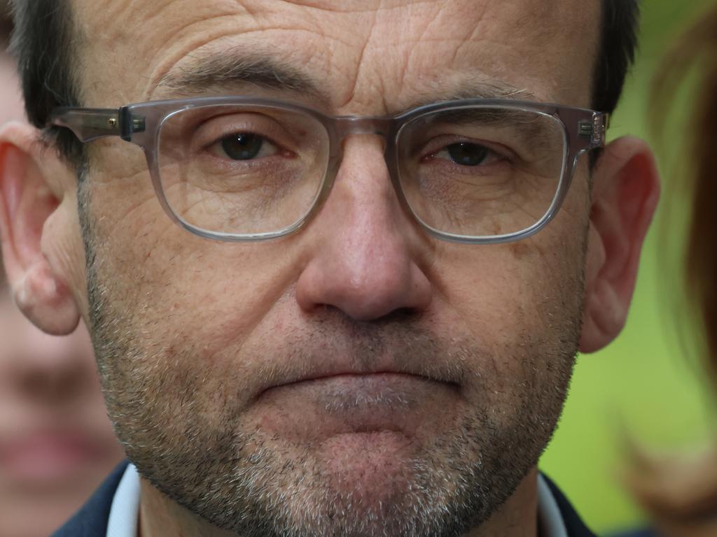 Greens leader Adam Bandt held a press conference Thursday 8 May to concede he has lost the federal seat of Melbourne. Picture: NewsWire/David Crosling