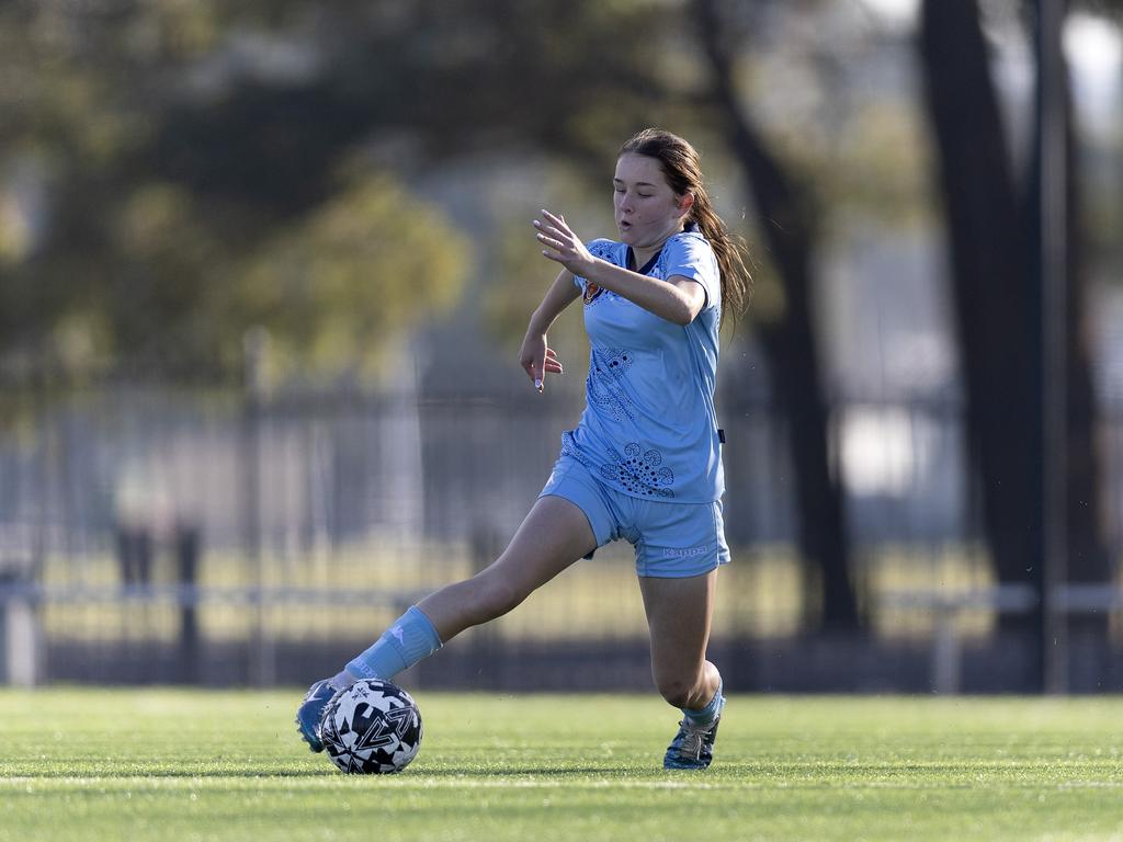 Markie Robinson. Picture: Michael Gorton. U14 Girls NAIDOC Cup at Lake Macquarie Regional Football Facility.