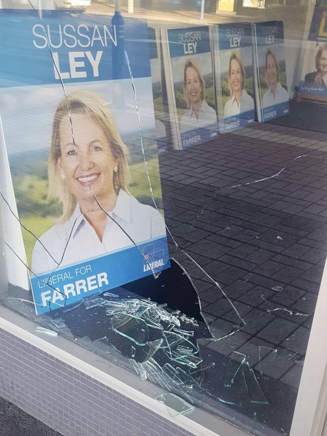 And a rock thrown through Ms Ley’s office window.