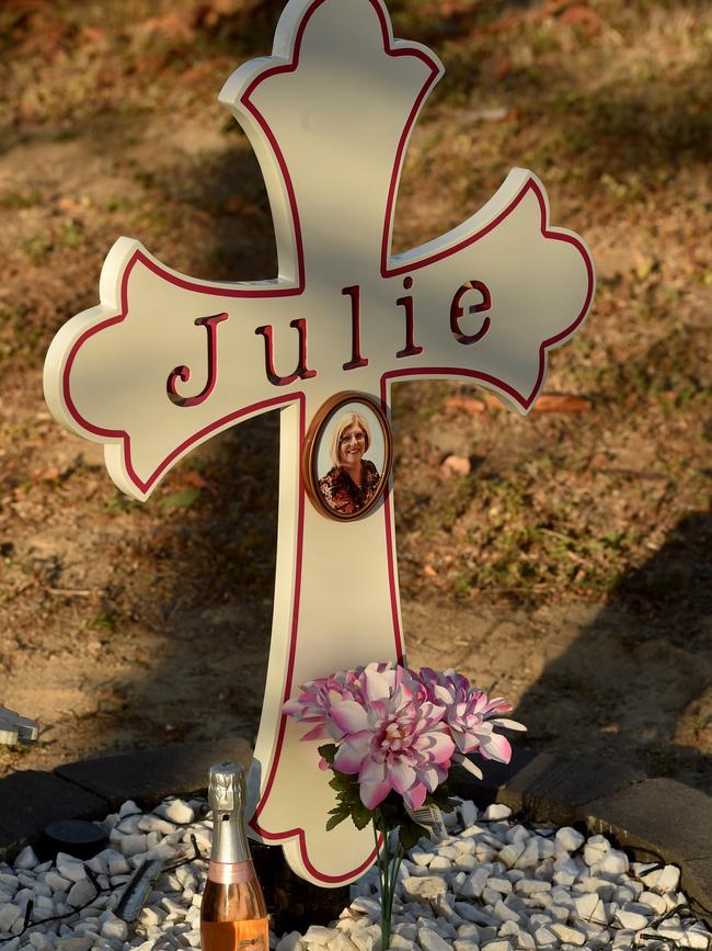 Julie’s memorial near the crash site. Picture: Evan Morgan