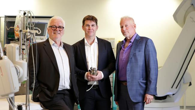 OneVentures founding partner Dr Paul Kelly, left, with Dr Timms and Dr Cohn. Picture: Jane Dempster