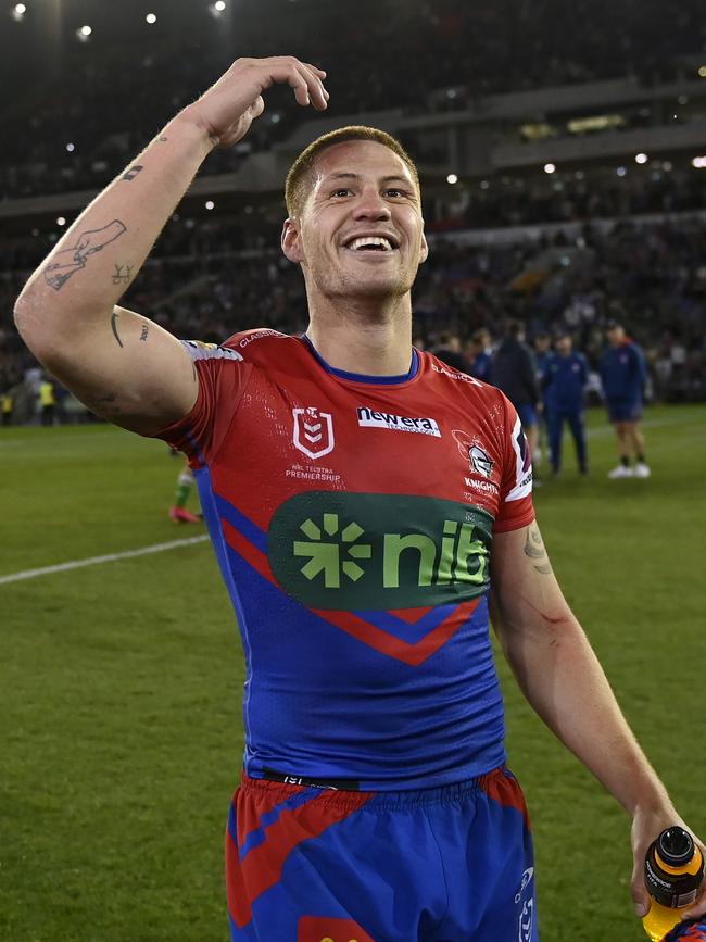 Kalyn Ponga after the Knights’ win. Picture: NRL Imagery