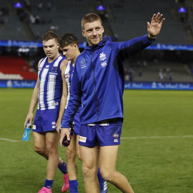 Aidan Corr was subbed out with a foot injury. Picture: Getty Images