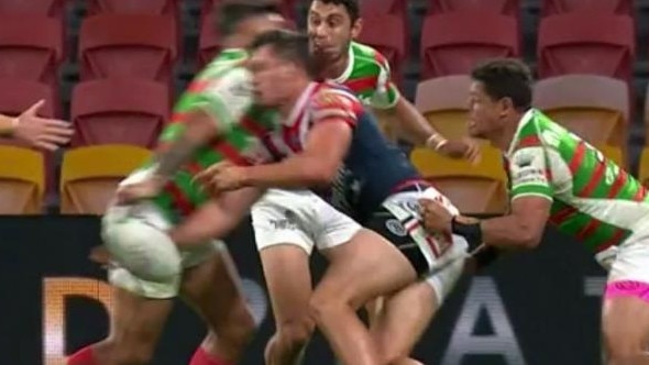 Latrell Mitchell is in hot water over this ugly shot on Joey Manu.