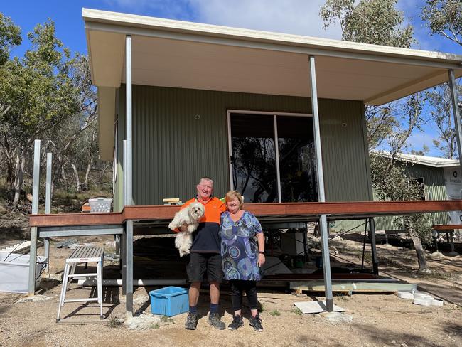 Glen Lough Cabins located in Glen Aplin. Pictured: Sheila and Pat O'Boyle and their dog Patch. Photo: Madison Mifsud-Ure / Stanthorpe Border Post