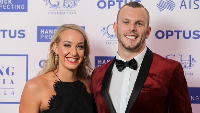 Swimming Australia gala awards night at the Adelaide Convention Centre, October 2017, Madi Wilson and Kyle Chalmers Picture: Russell Millard