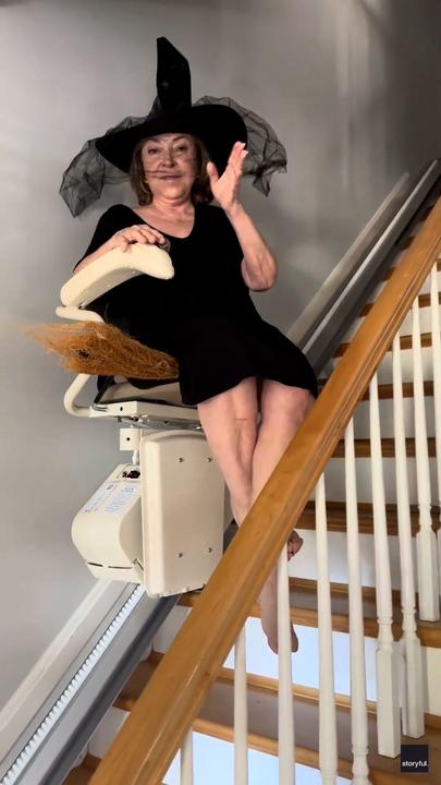 Grandma shows off ‘levitation’ in her clever halloween costume