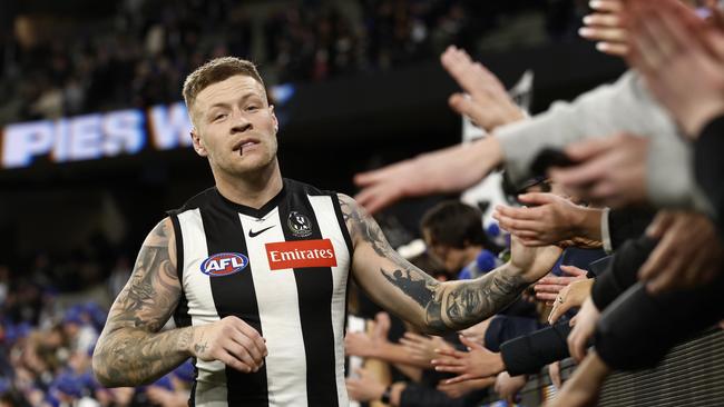 Jordan De Goey in action for the Magpies. Photo by Darrian Traynor/Getty Images