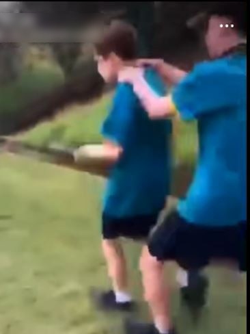 Students fighting at Beaudesert State High School. Picture: Supplied