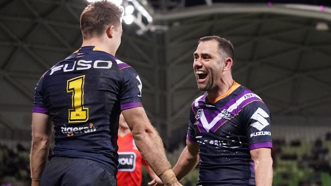 Cameron Smith’s leadership will be invaluable for Storm’s young guns coming through. Picture: AAP.