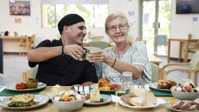 Chef Panayiotis Giannakopoulos with resident Adele Koutsoukos. Picture: Sam Ruttyn