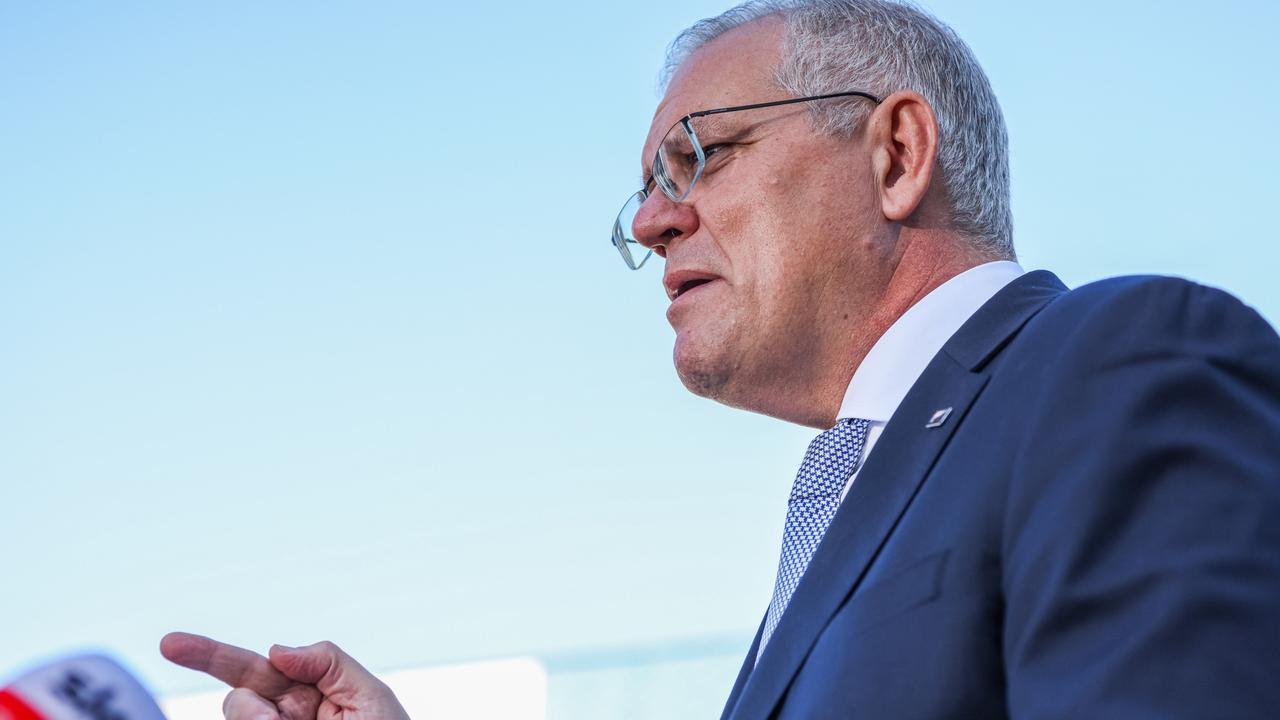 The PM was in the Victorian electorate of McEwen on election day morning before making his way to his own electorate of Cook by the afternoon. Picture: Asanka Ratnayake/Getty Images.