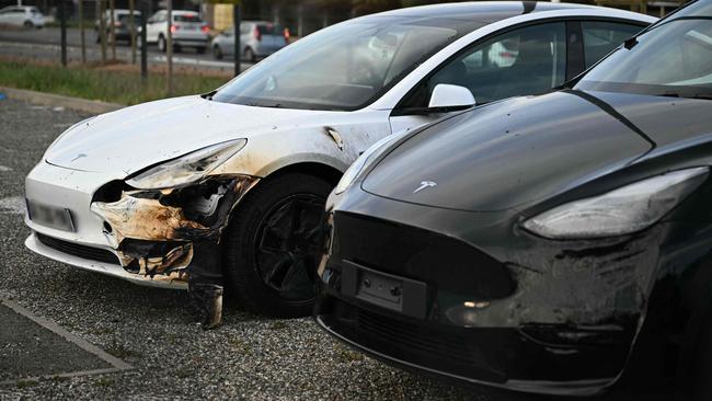 Arsonists have targeted Tesla in the US and abroad. Photo: Lionel BONAVENTURE / AFP